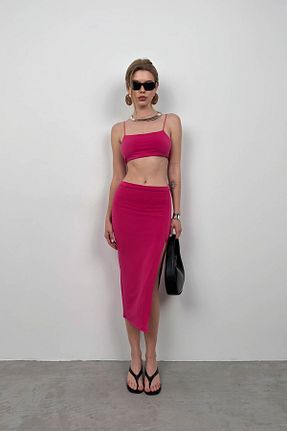 ست بالاتنه و پائین تنه صورتی زنانه بافت Black Fashion - کد 857179665