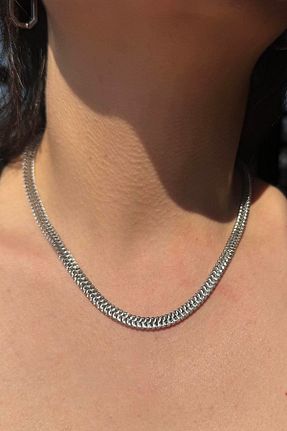 گردنبند استیل ( فولاد ) طوسی زنانه استیل (فولاد) Takıştır - کد 929628558