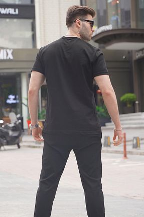 تیشرت مشکی مردانه رگولار Madmext - کد 695922608
