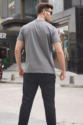 تیشرت طوسی مردانه رگولار Madmext - کد 695925603