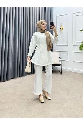 ست بالاتنه و پائین تنه سفید زنانه رگولار bezenstore - کد 929644688