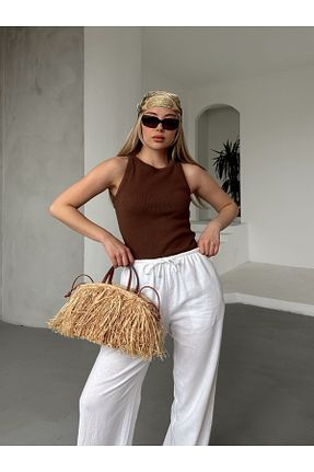 بادی قهوه ای زنانه یقه دوچرخه AFROGİYİM - کد 929643972