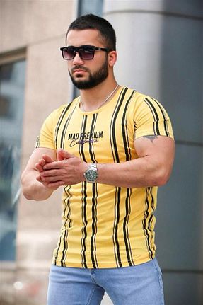 تیشرت زرد مردانه رگولار Madmext - کد 6472488