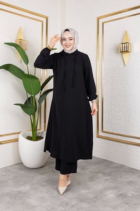 ست بالاتنه و پائین تنه حجاب مشکی زنانه رگولار Nevayla Moda - کد 929628755