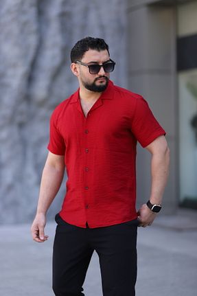 پیراهن قرمز مردانه اسلیم Klothy - کد 929636857
