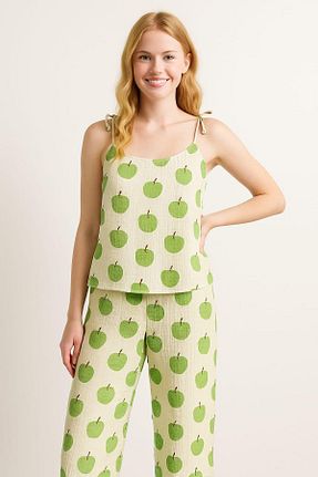 ست لباس راحتی سبز زنانه ساده PEMBİŞ HOMEWEAR - کد 929647162
