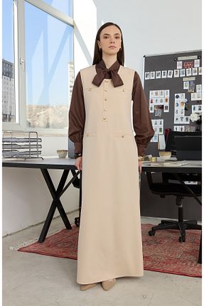 لباس بژ زنانه بافتنی Fatma Atasoy - کد 929693158