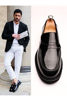 کفش کلاسیک مشکی مردانه پاشنه کوتاه (1 - 4 سانتی متر) İBAY - کد 929645467