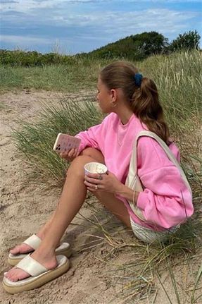سوئیشرت صورتی زنانه ساده Madmext - کد 337274783