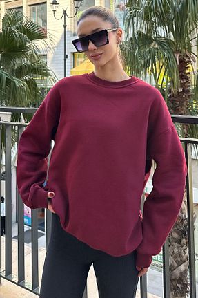 سوئیشرت زرشکی زنانه ساده Madmext - کد 877155618