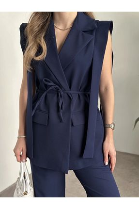 ست بالاتنه و پائین تنه سرمه ای زنانه بافت VOLT CLOTHİNG - کد 929677394