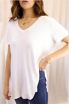 تیشرت سفید زنانه رگولار Madmext - کد 88576066