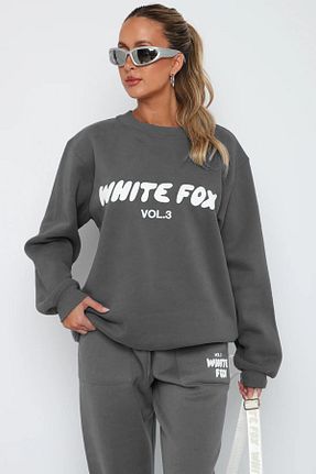سوئیشرت طوسی زنانه چاپی Madmext - کد 755258727