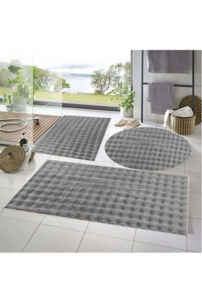 پادری حمام طوسی پلی استر Raschel Carpet - کد 875928271