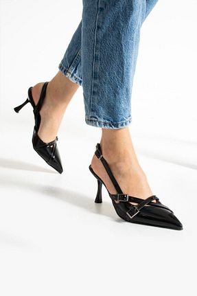 کفش استایلیتو مشکی پاشنه نازک GÜLERSHOES - کد 929754410