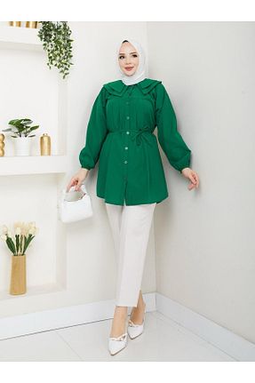 تونیک حجاب سبز زنانه پنبه ای moda periy - کد 929681499