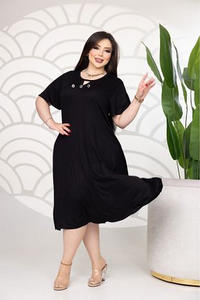 لباس سایز بزرگ مشکی زنانه بامبو şuranur - کد 929601049