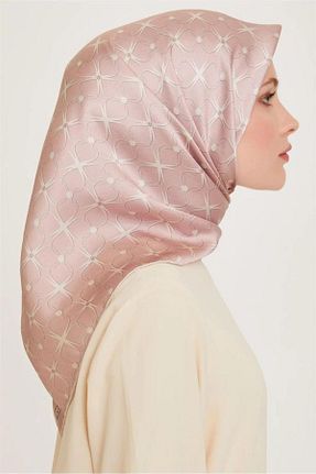 روسری صورتی کرپ ساتن ابریشم Armine - کد 929691959