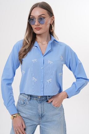 پیراهن آبی زنانه کراپ Laressi - کد 929699456