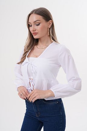 بلوز سفید زنانه ساده Laressi - کد 929699865