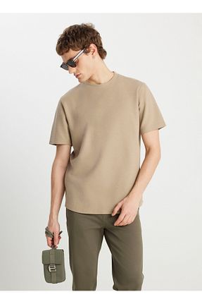 تیشرت بژ مردانه یقه دوچرخه Wrangler - کد 929693334