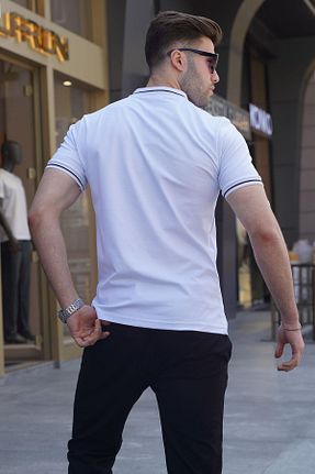پولوشرت سفید مردانه پلی استر Madmext - کد 705341037