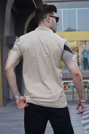 پولوشرت بژ مردانه پنبه پلی استر Madmext - کد 736353017
