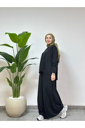 ست بالاتنه و پائین تنه مشکی زنانه بافتنی cefwomans - کد 929720200