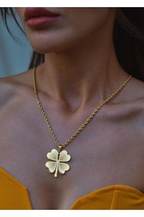 گردنبند استیل ( فولاد ) زرد زنانه استیل (فولاد) Ervalina - کد 929729744