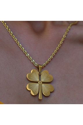 گردنبند استیل ( فولاد ) زرد زنانه استیل (فولاد) Ervalina - کد 929729744