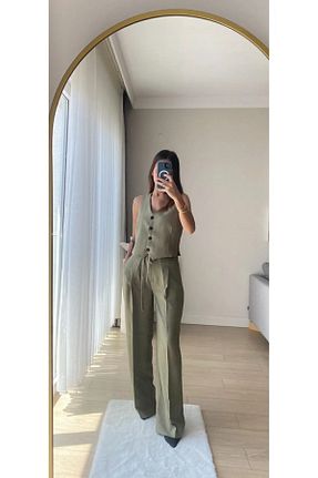 ست بالاتنه و پائین تنه سبز زنانه بافتنی Piano Black - کد 929721796