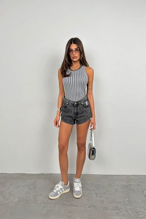 بلوز طوسی زنانه ساده Black Fashion - کد 823021543