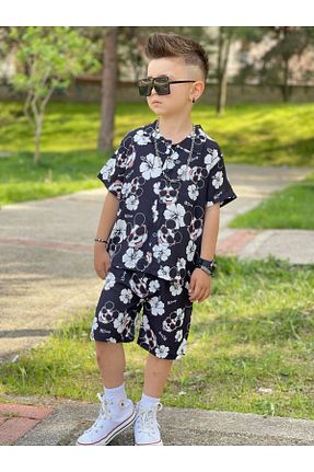 ست بالاتنه و پائین تنه مشکی بچه گانه بافتنی Mickey Mouse - کد 929809040