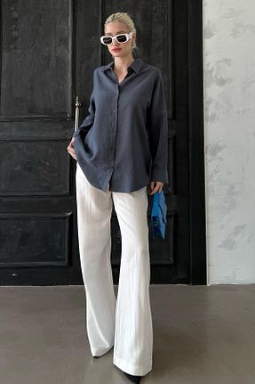 پیراهن طوسی زنانه اورسایز Madmext - کد 824820311