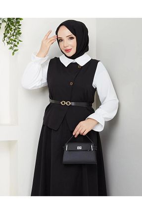 ست بالاتنه و پائین تنه حجاب مشکی زنانه سایز بزرگ flowertime - کد 929810917