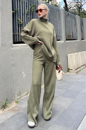 ست بالاتنه و پائین تنه خاکی زنانه تریکو Madmext - کد 858430075