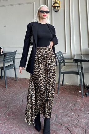 دامن قهوه ای زنانه بافتنی Madmext - کد 880517197
