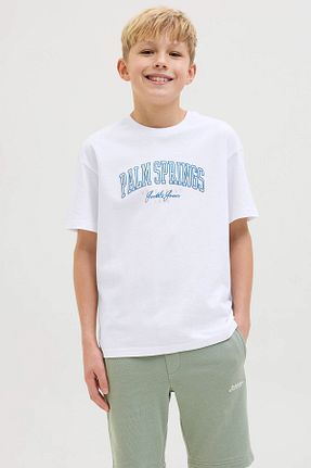 تیشرت سفید بچه گانه رگولار Jack & Jones - کد 925911592
