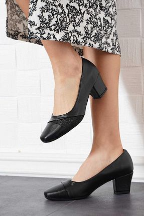کفش پاشنه بلند کلاسیک مشکی زنانه ساتن Moda Pie - کد 809405006