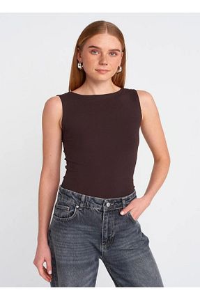 بادی قهوه ای زنانه یقه دوچرخه ZUXO - کد 929760260
