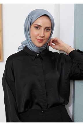 روسری طوسی ساتن FASİON - کد 929760099