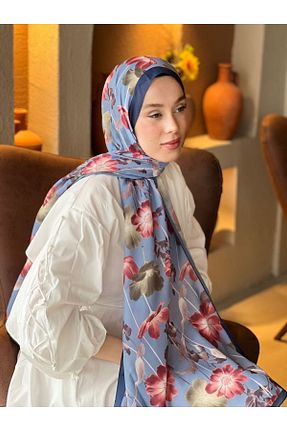 شال آبی زنانه پلی استر Modakaşmir - کد 929839192