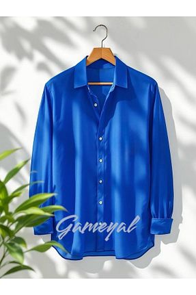 پیراهن آبی مردانه اورسایز Gameyal - کد 925947173