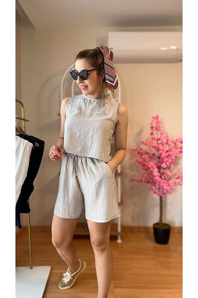 ست بالاتنه و پائین تنه طوسی زنانه بافتنی fidoş - کد 929768768