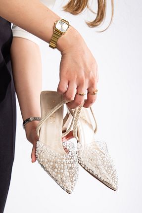 کفش پاشنه بلند کلاسیک بژ زنانه چرم لاکی Holy Heel - کد 928907434