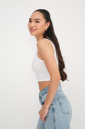 بلوز سفید زنانه ساده Addax - کد 929800888