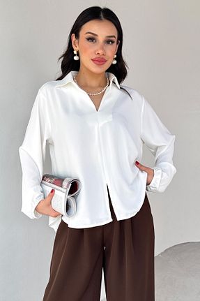 بلوز سفید زنانه ساده Cappmoda - کد 929808999