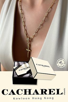 گردنبند استیل ( فولاد ) طلائی زنانه استیل ضد زنگ Cacharel Classic - کد 929882474