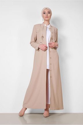 مانتو بلند حجاب بژ زنانه Alvina - کد 866530639