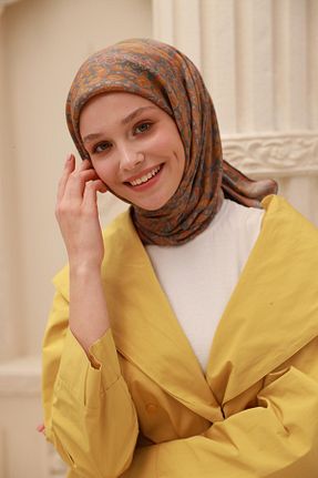 روسری قهوه ای پنبه ای Silk Home - کد 929854095